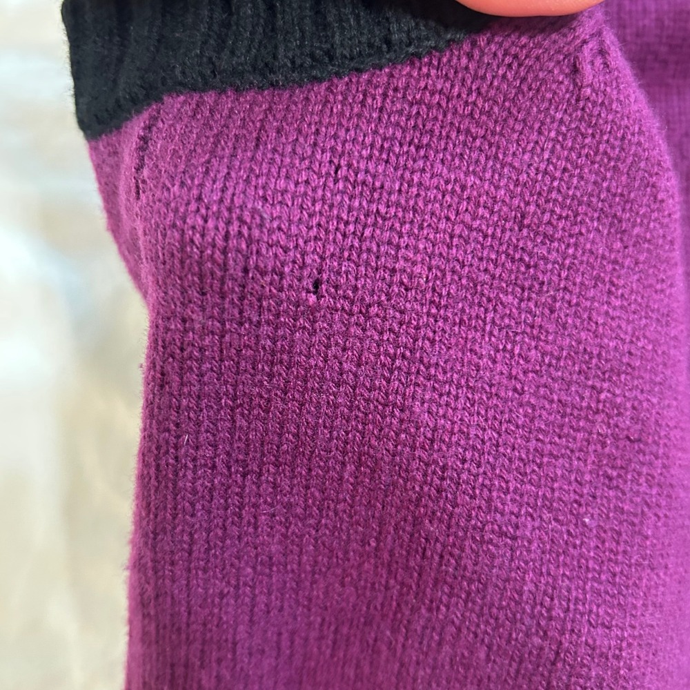 Akris Punto Wool Cashmere Sweater Vest Plum Purple Black Trim Sleeveless Knit - Picture 8 of 8